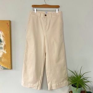 GAP High-Rise Cream Denim Wide-Leg Crop